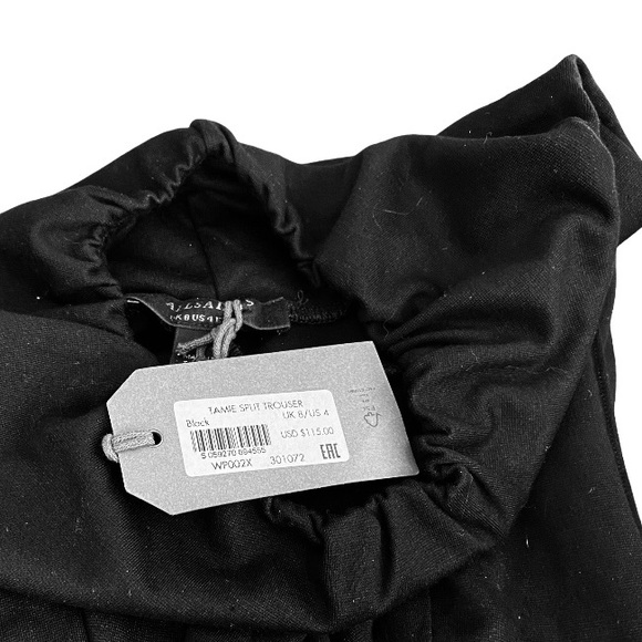 All Saints Black Tamie Split Spat Leg Wide Waistband Size 4 - Picture 8 of 9